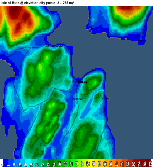 Zoom OUT 2x Isle of Bute, United Kingdom elevation map