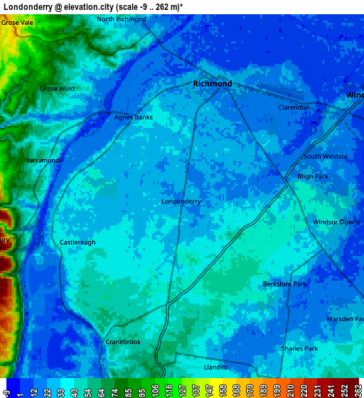 Zoom OUT 2x Londonderry, Australia elevation map