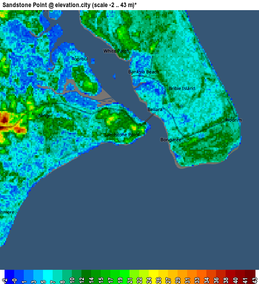 Zoom OUT 2x Sandstone Point, Australia elevation map