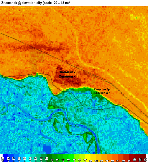 Zoom OUT 2x Znamensk, Russia elevation map
