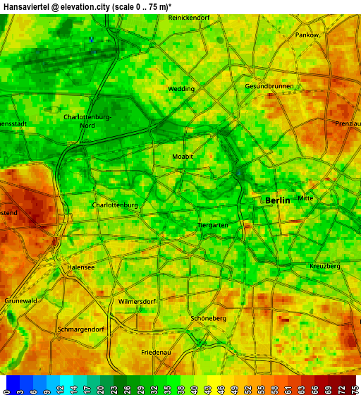 Zoom OUT 2x Hansaviertel, Germany elevation map