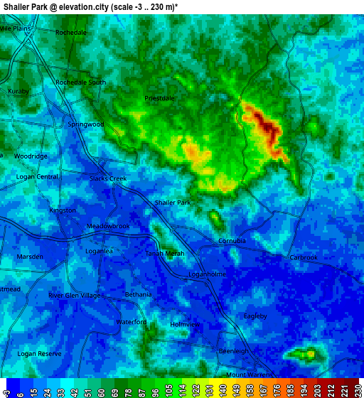 Zoom OUT 2x Shailer Park, Australia elevation map