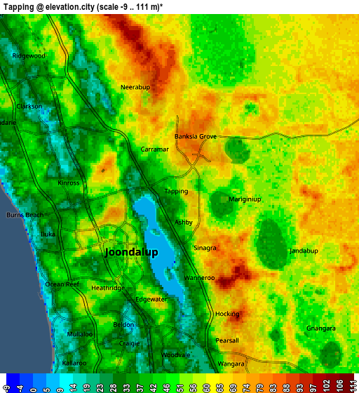 Zoom OUT 2x Tapping, Australia elevation map