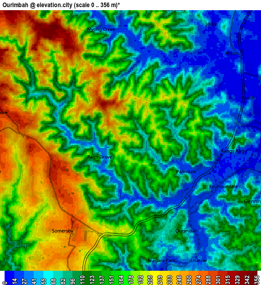 Zoom OUT 2x Ourimbah, Australia elevation map