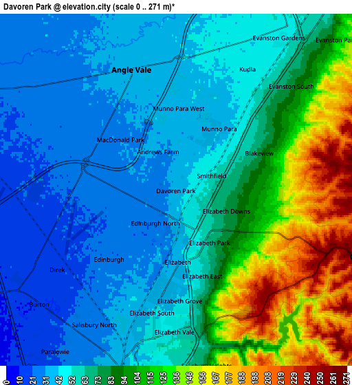 Zoom OUT 2x Davoren Park, Australia elevation map