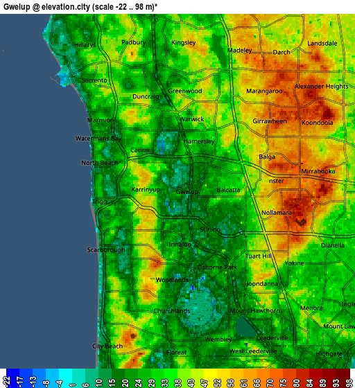 Zoom OUT 2x Gwelup, Australia elevation map