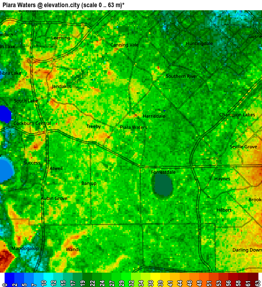 Zoom OUT 2x Piara Waters, Australia elevation map