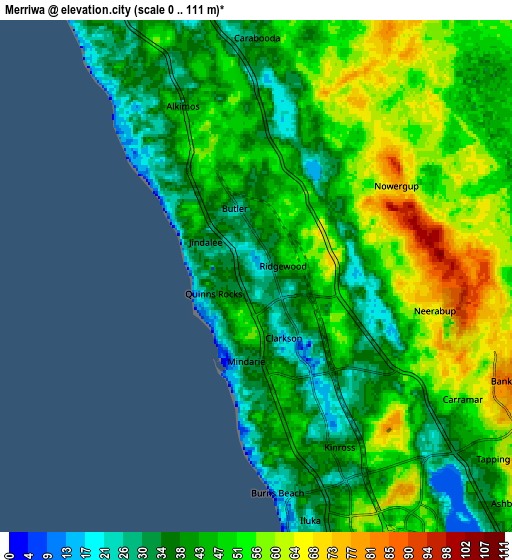 Zoom OUT 2x Merriwa, Australia elevation map