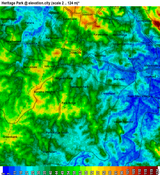 Zoom OUT 2x Heritage Park, Australia elevation map