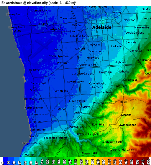 Zoom OUT 2x Edwardstown, Australia elevation map