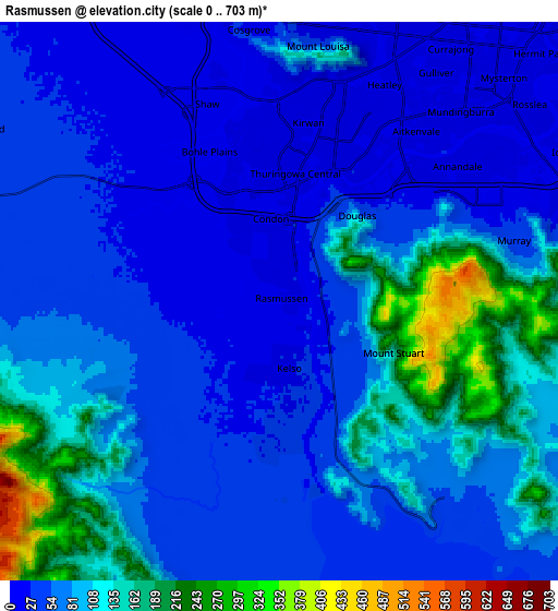 Zoom OUT 2x Rasmussen, Australia elevation map