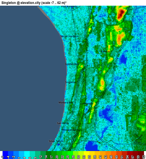 Zoom OUT 2x Singleton, Australia elevation map