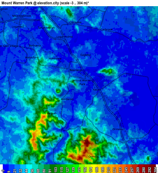 Zoom OUT 2x Mount Warren Park, Australia elevation map