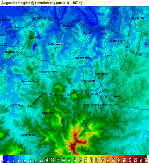 Zoom OUT 2x Augustine Heights, Australia elevation map