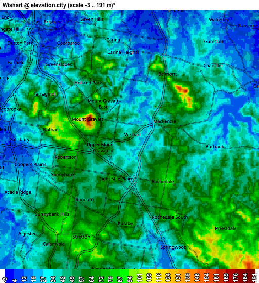 Zoom OUT 2x Wishart, Australia elevation map