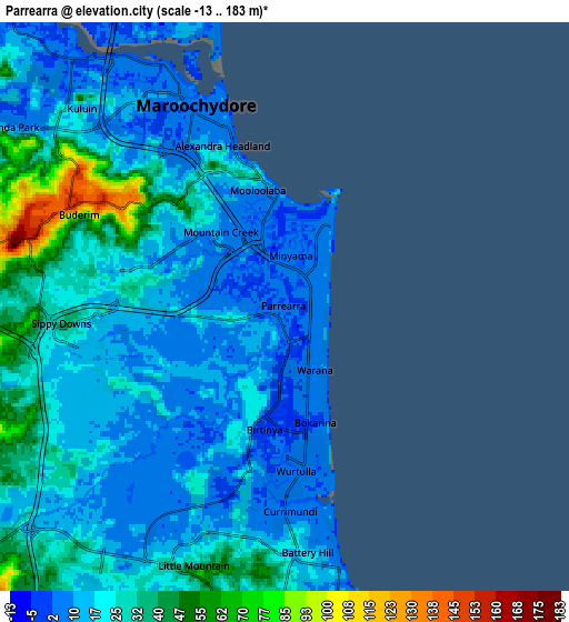 Zoom OUT 2x Parrearra, Australia elevation map