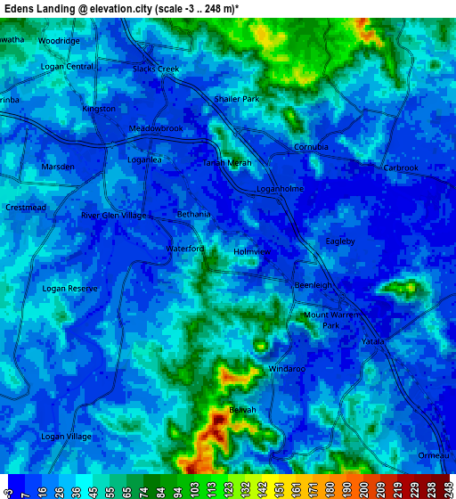 Zoom OUT 2x Edens Landing, Australia elevation map