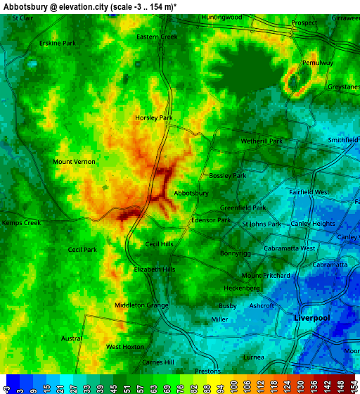 Zoom OUT 2x Abbotsbury, Australia elevation map