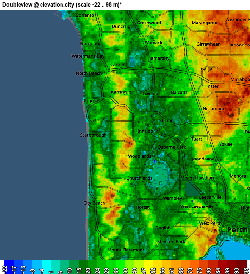 Zoom OUT 2x Doubleview, Australia elevation map