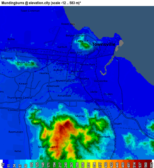 Zoom OUT 2x Mundingburra, Australia elevation map