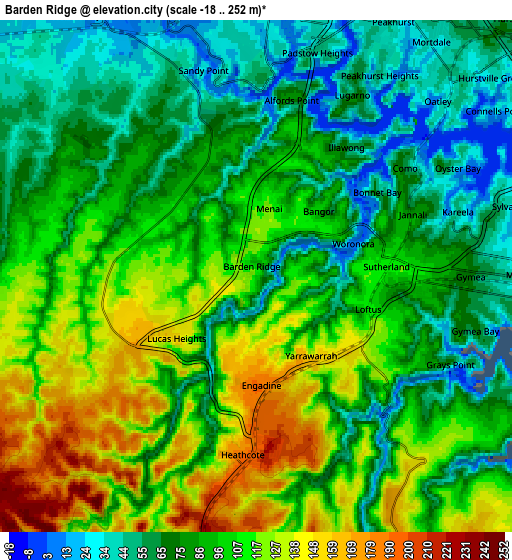 Zoom OUT 2x Barden Ridge, Australia elevation map