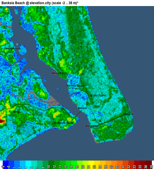 Zoom OUT 2x Banksia Beach, Australia elevation map