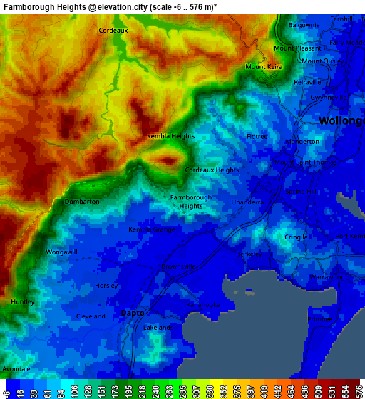 Zoom OUT 2x Farmborough Heights, Australia elevation map