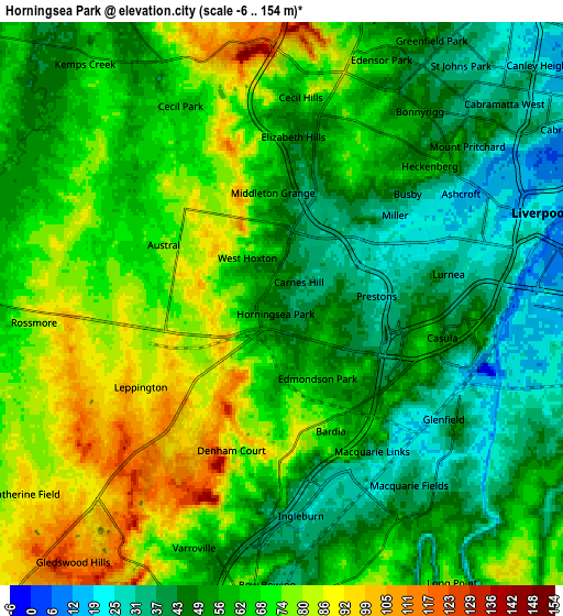 Zoom OUT 2x Horningsea Park, Australia elevation map