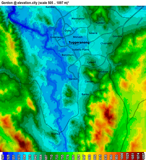 Zoom OUT 2x Gordon, Australia elevation map