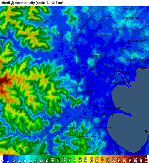 Zoom OUT 2x Mardi, Australia elevation map