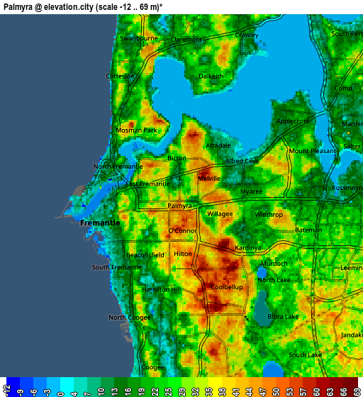 Zoom OUT 2x Palmyra, Australia elevation map