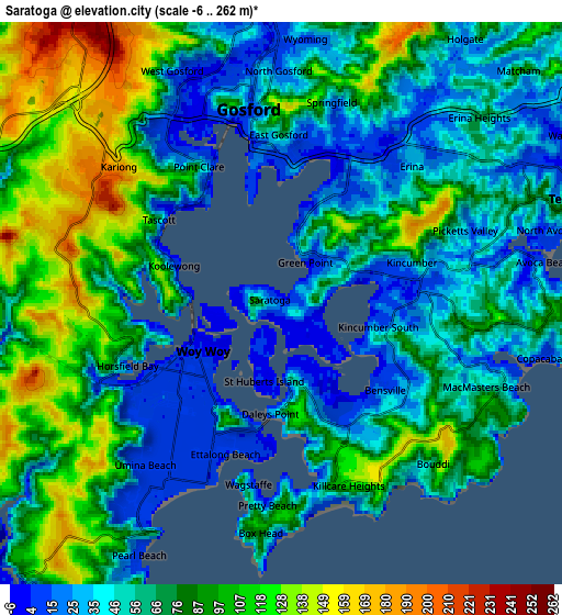 Zoom OUT 2x Saratoga, Australia elevation map