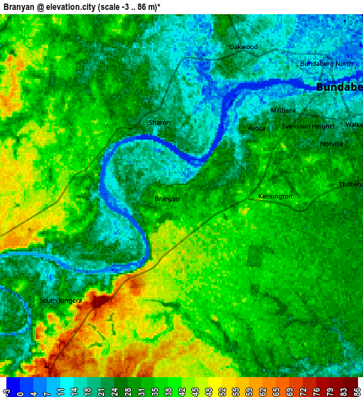 Zoom OUT 2x Branyan, Australia elevation map