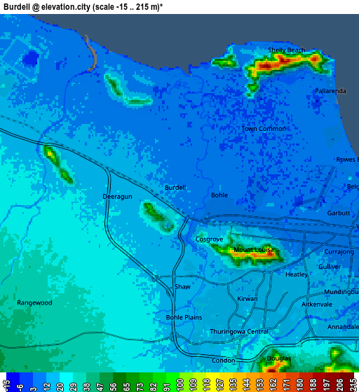 Zoom OUT 2x Burdell, Australia elevation map