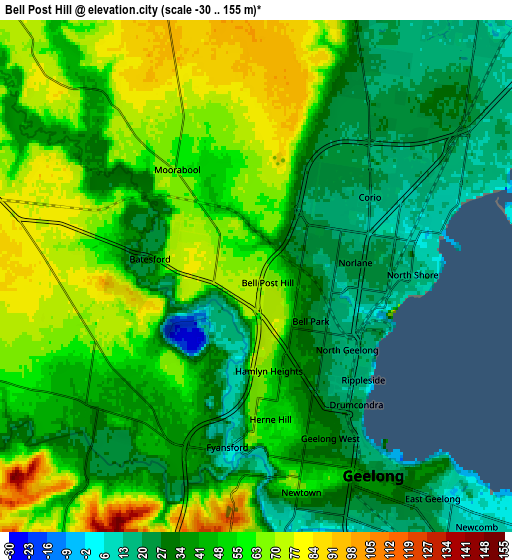 Zoom OUT 2x Bell Post Hill, Australia elevation map