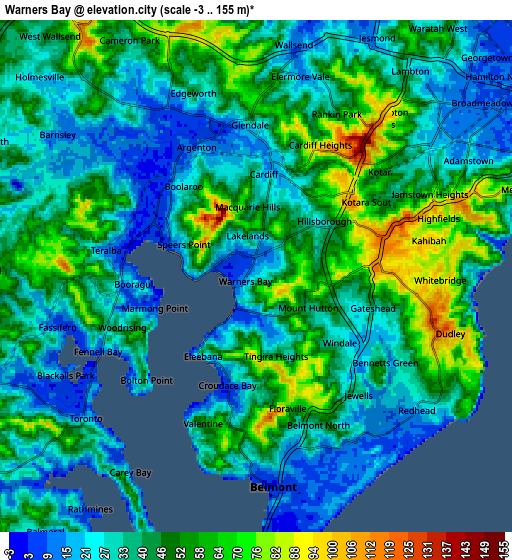 Zoom OUT 2x Warners Bay, Australia elevation map