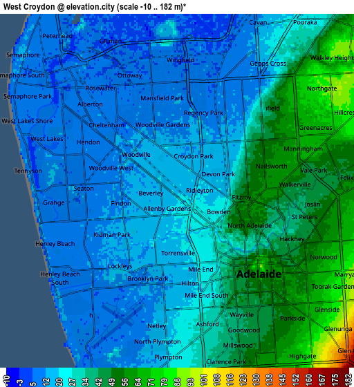 Zoom OUT 2x West Croydon, Australia elevation map