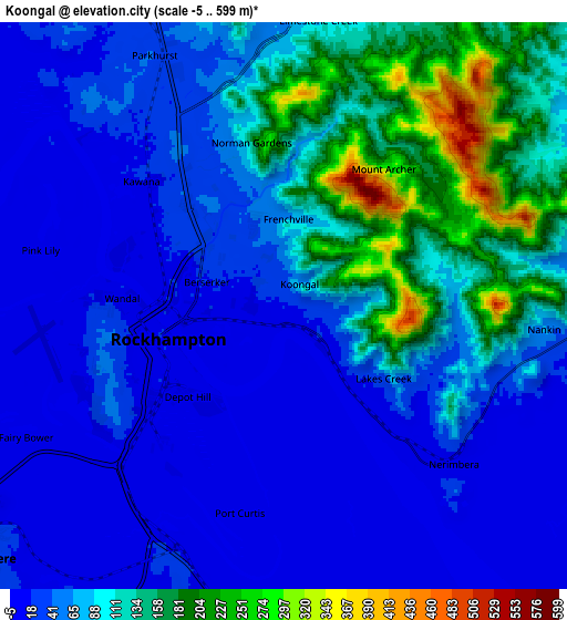 Zoom OUT 2x Koongal, Australia elevation map