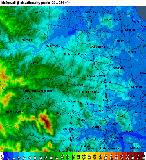 Zoom OUT 2x McDowall, Australia elevation map