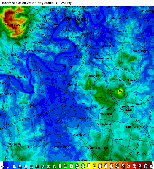 Zoom OUT 2x Moorooka, Australia elevation map