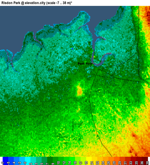 Zoom OUT 2x Risdon Park, Australia elevation map