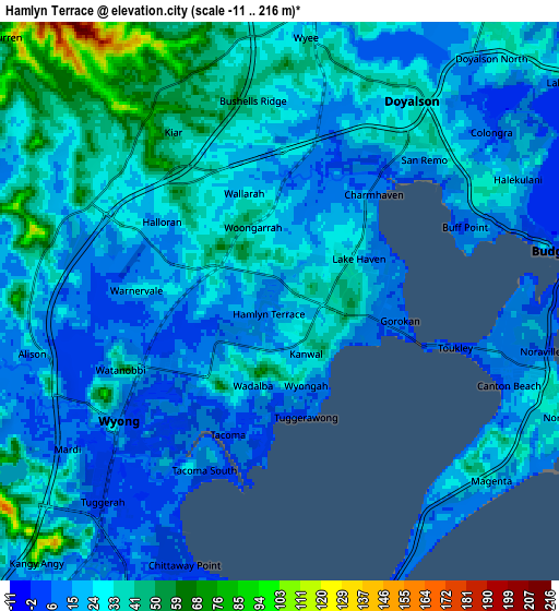 Zoom OUT 2x Hamlyn Terrace, Australia elevation map