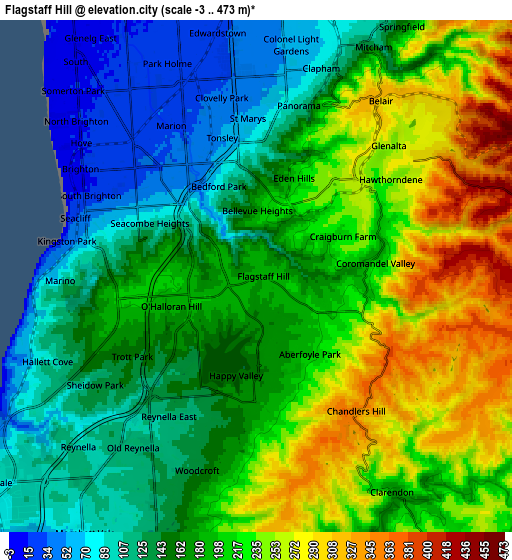 Zoom OUT 2x Flagstaff Hill, Australia elevation map