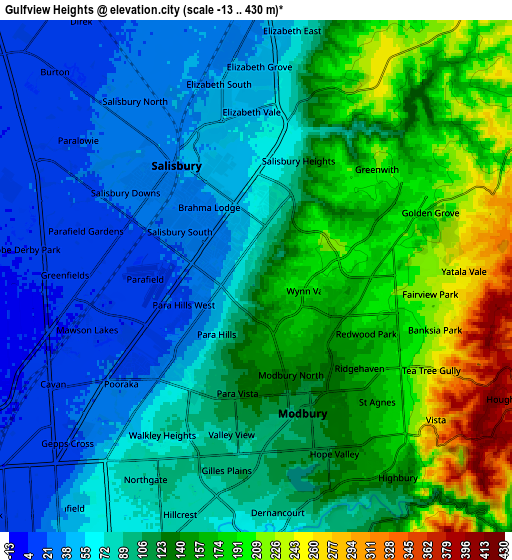 Zoom OUT 2x Gulfview Heights, Australia elevation map