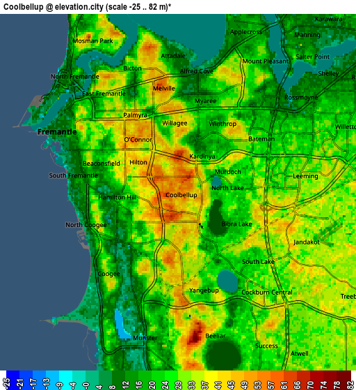 Zoom OUT 2x Coolbellup, Australia elevation map