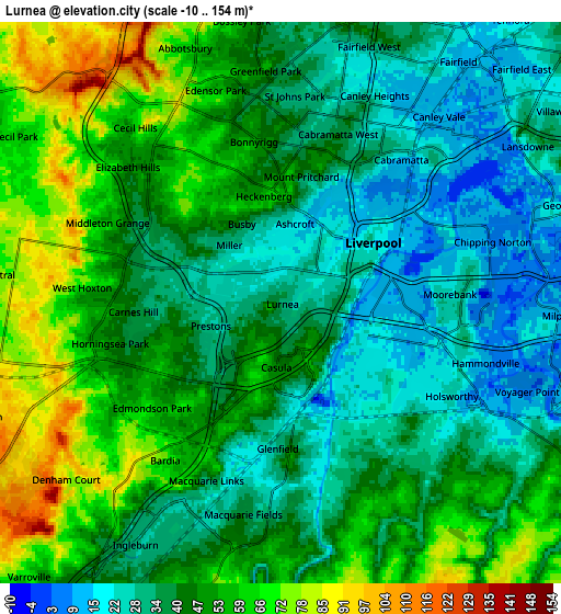 Zoom OUT 2x Lurnea, Australia elevation map