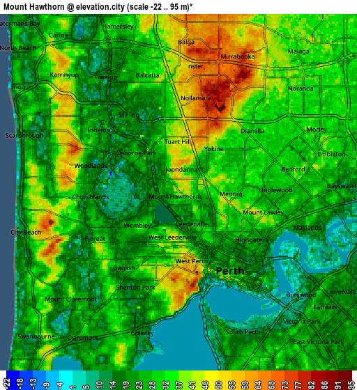 Zoom OUT 2x Mount Hawthorn, Australia elevation map