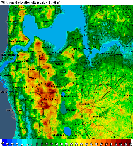 Zoom OUT 2x Winthrop, Australia elevation map