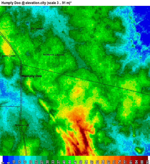 Zoom OUT 2x Humpty Doo, Australia elevation map