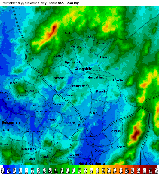 Zoom OUT 2x Palmerston, Australia elevation map